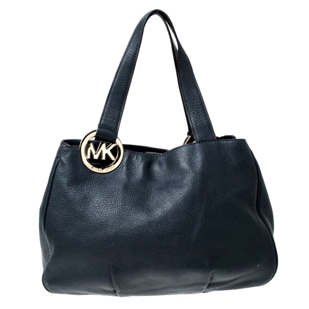 Michael Kors Fulton Pebbled Leather Black Shoulder Bag